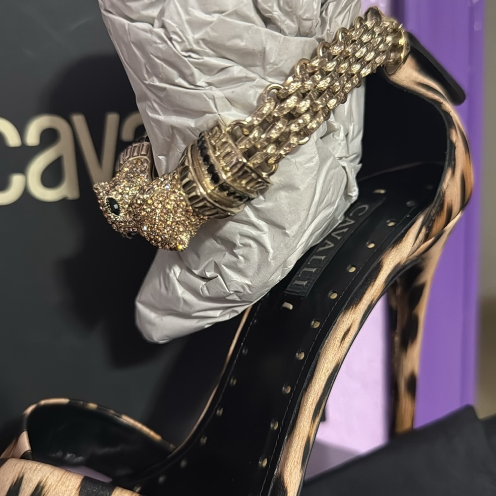 Brand, new pristine bling out Roberto Cavalli, high heels, sandals - Picture 13 of 15